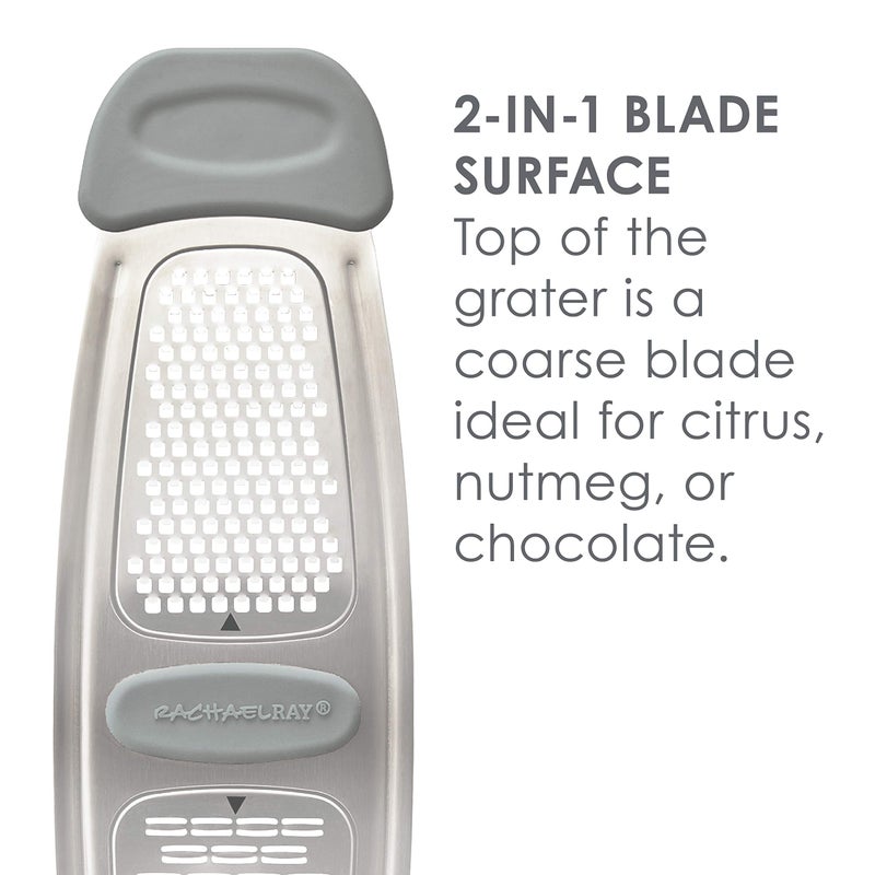 Rachael Ray Tools and Gadgets Stainless Steel Multi Grater for Cheese, Ginger, Garlic, and more, Gray - Image 4